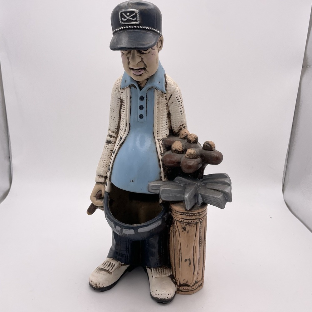 Vtg 1980 Sittre‎ Ceramic Beer Belly Golfer Planter Ashtray Rodney Caddyshack HTF